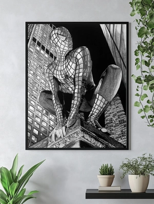 Человек паук в чёрно-белом стиле - 4