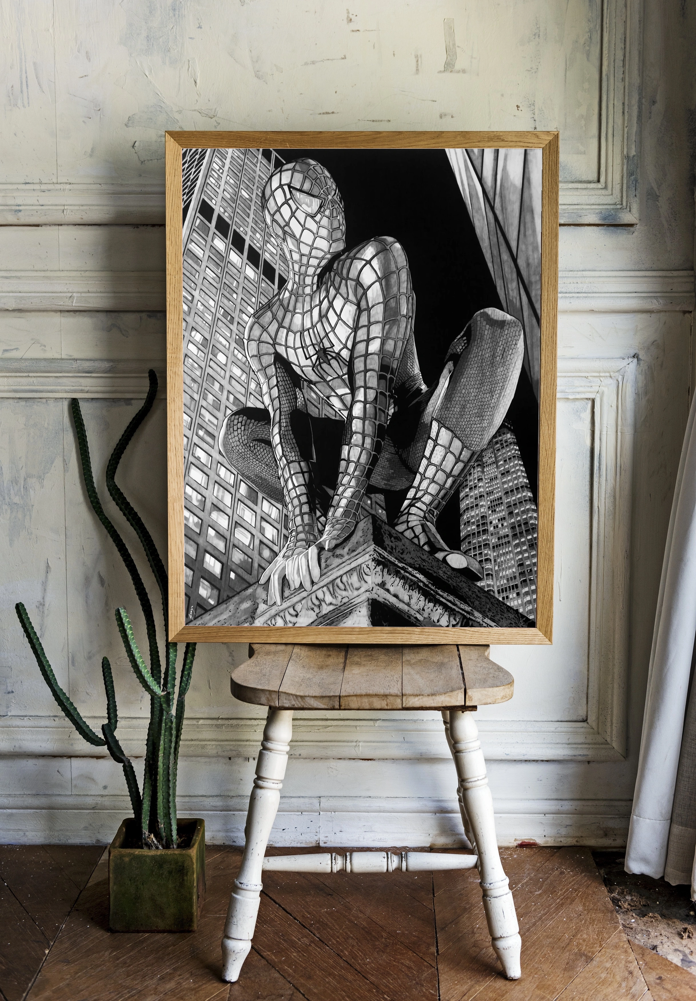 Человек паук в чёрно-белом стиле - 2