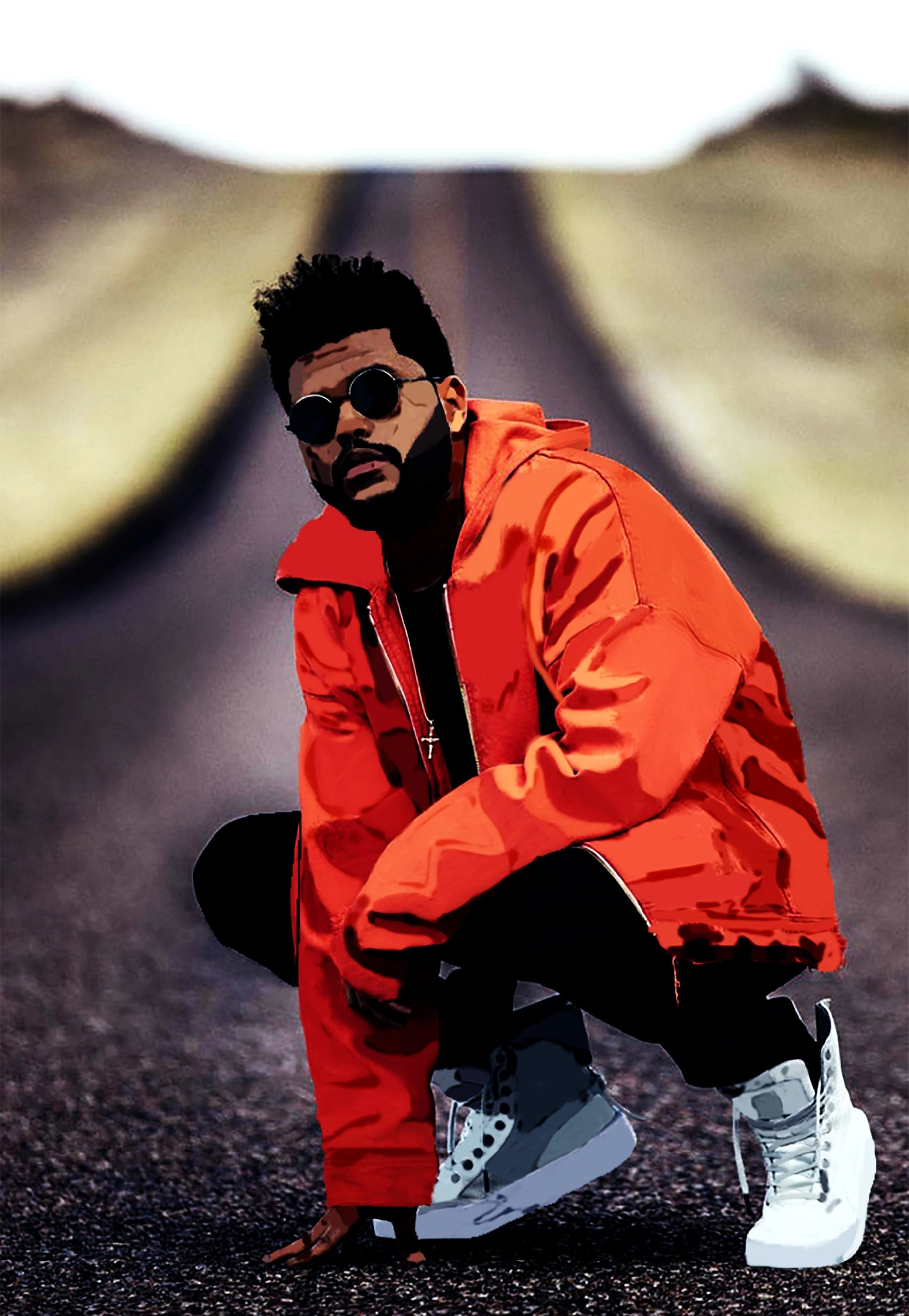 The Weeknd в красной куртке - 1