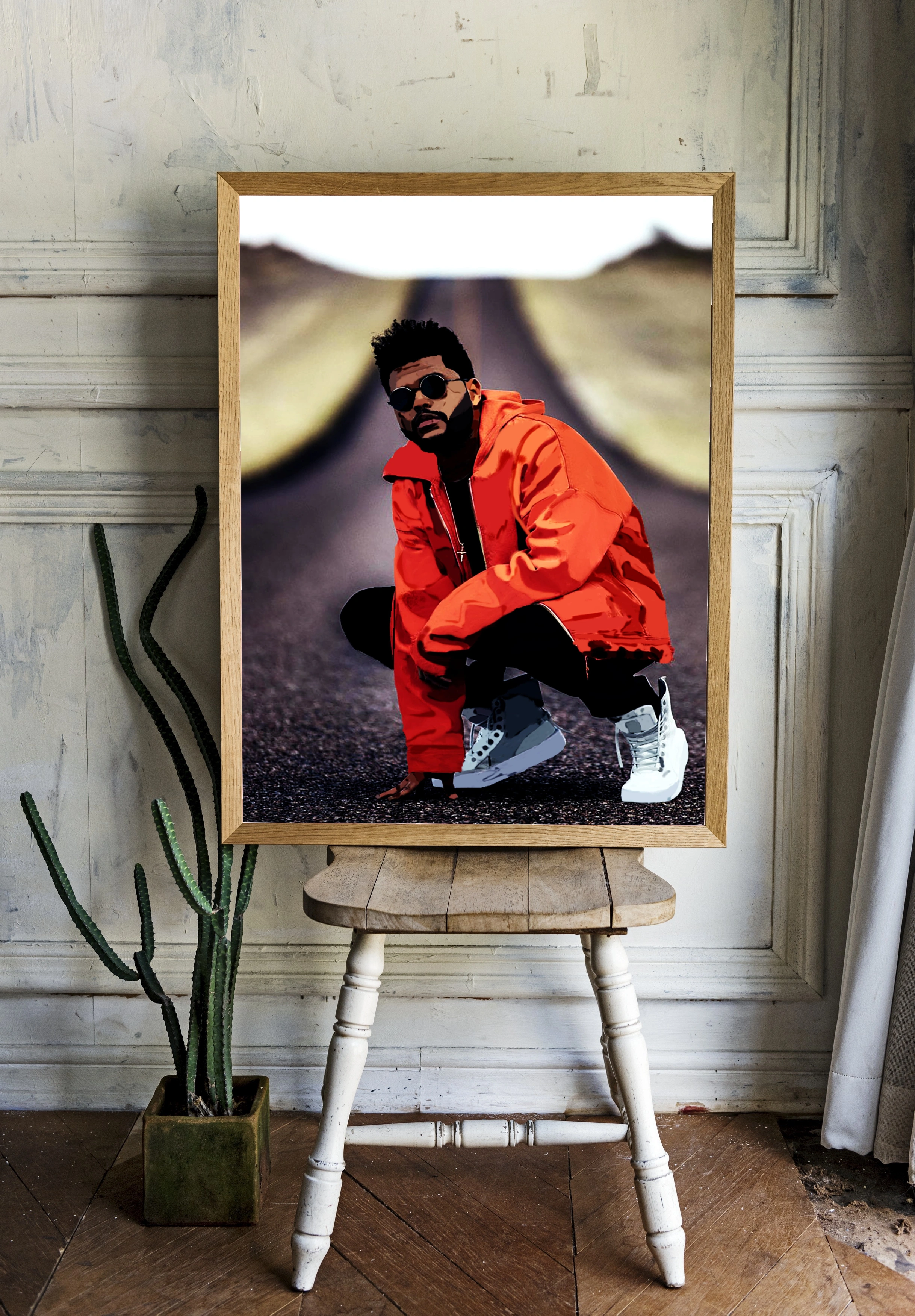 The Weeknd в красной куртке - 2