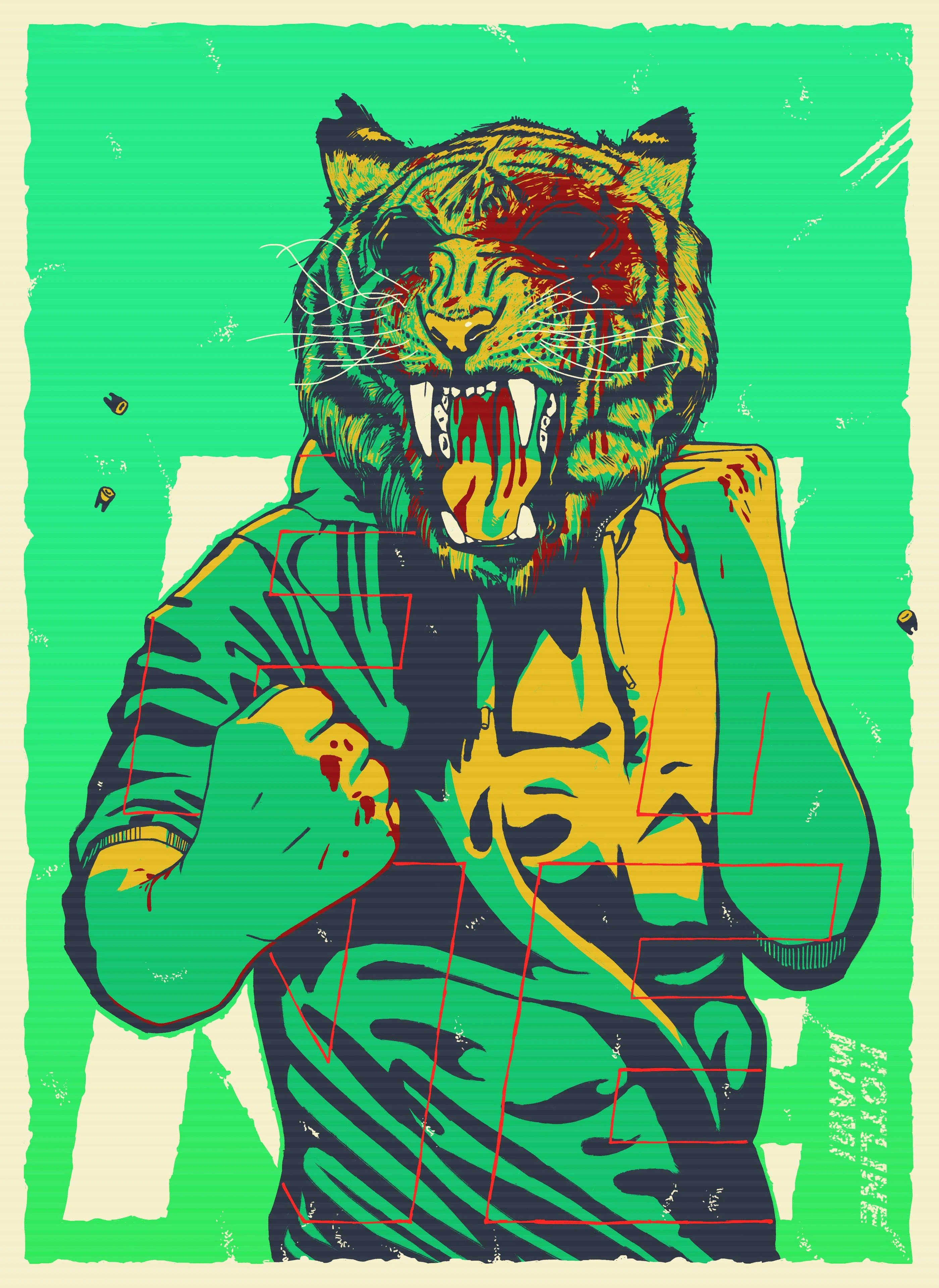 Hotline Miami — Яркая агрессия тигра в уличном стиле - 1