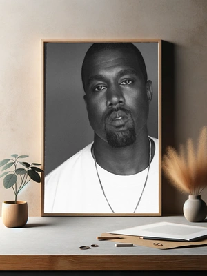 Черно-белый портрет Kanye West - 3