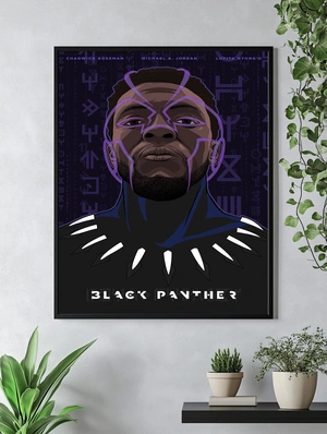 Чёрная Пантера в тёмных тонах и фиолетовых контурах - 4