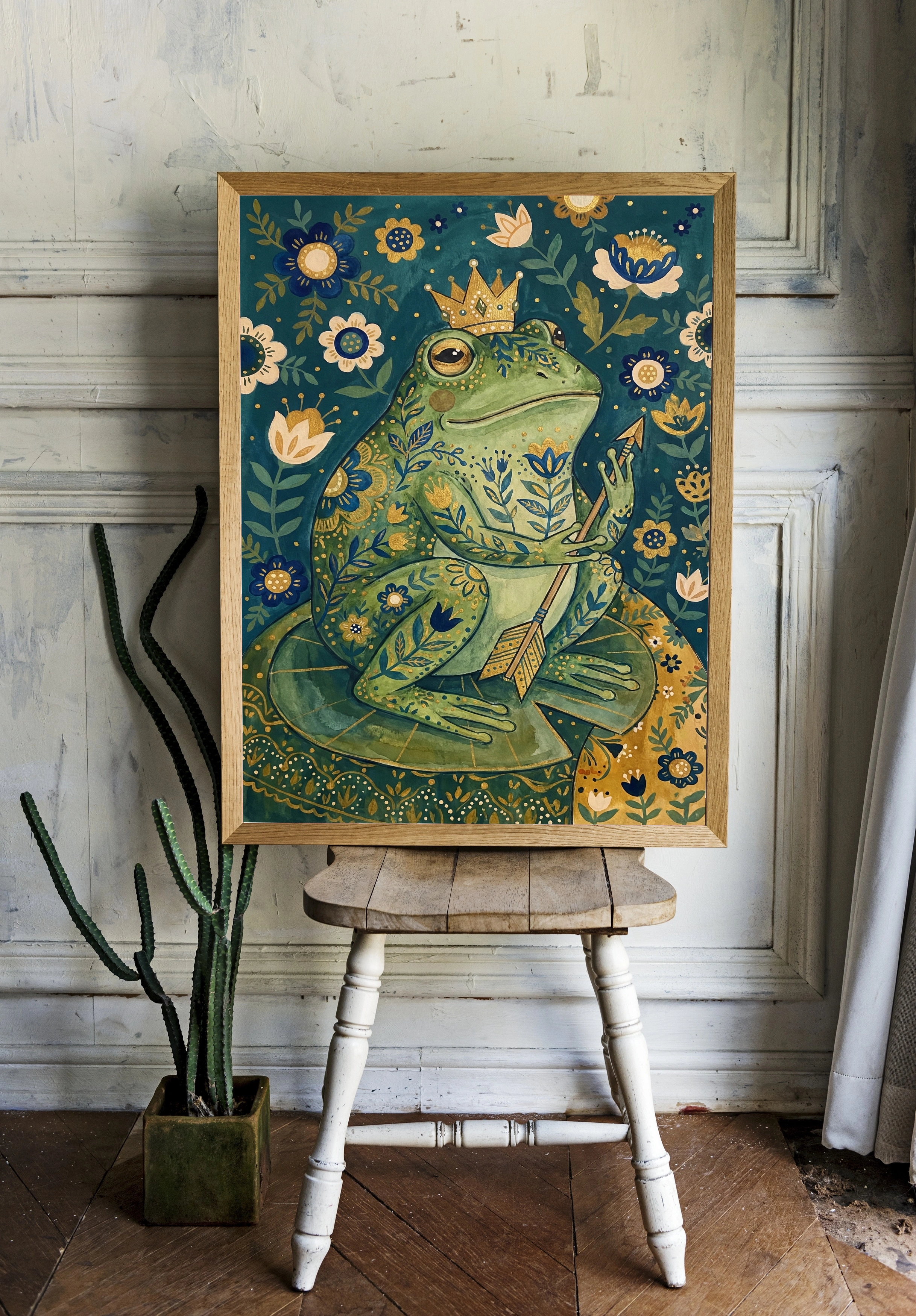 Царевна лягушка в цветочном орнаменте - 2