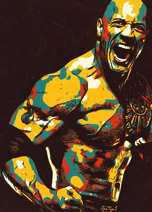 Дуэйн Джонсон в стиле абстракции - 1