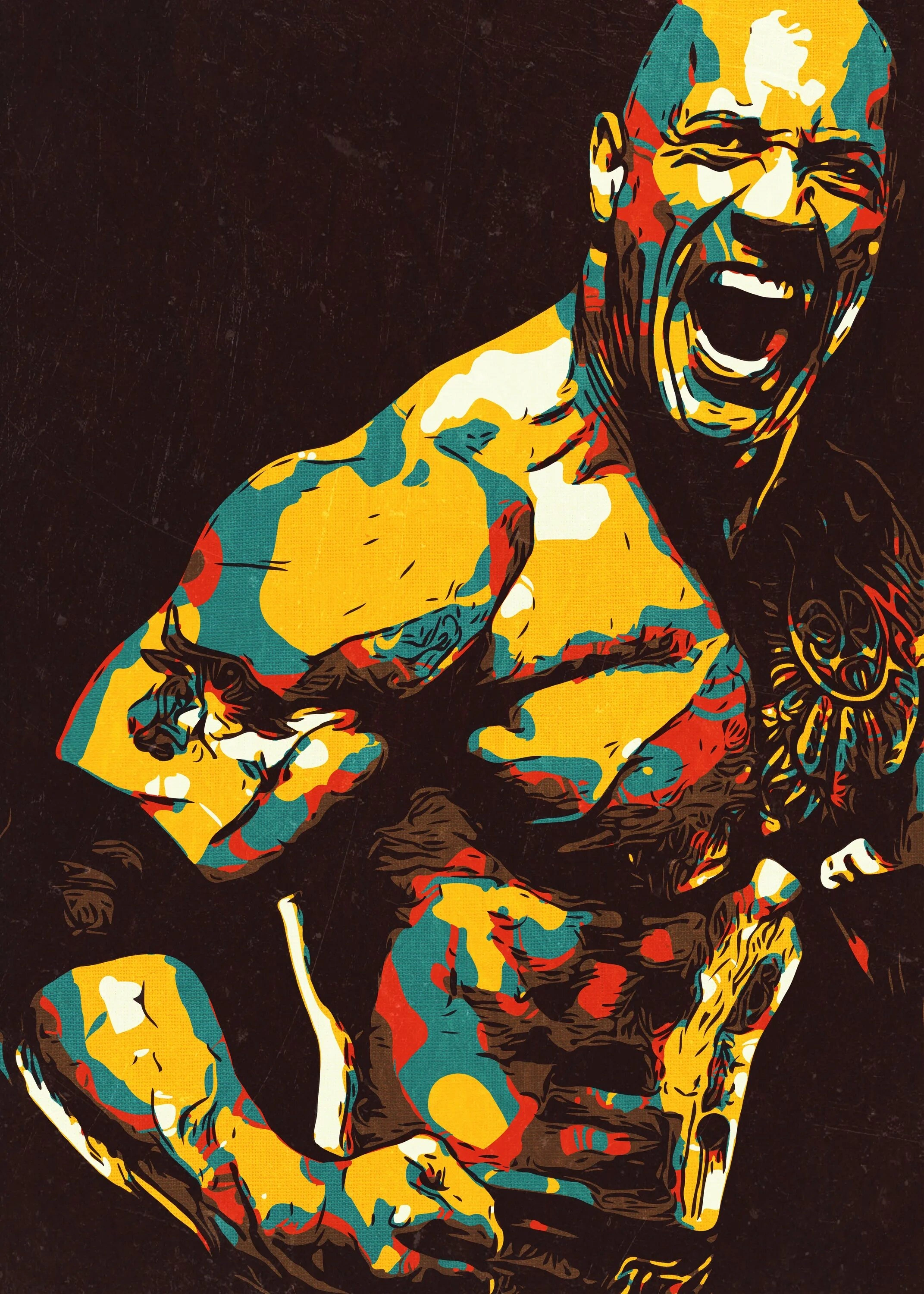 Дуэйн Джонсон в стиле абстракции - 1