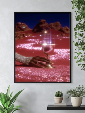 Сияющий кубок на розовом фоне - 5