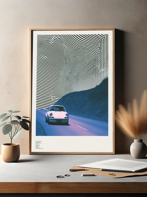 Ретро Porsche на фоне оптической иллюзии - 3