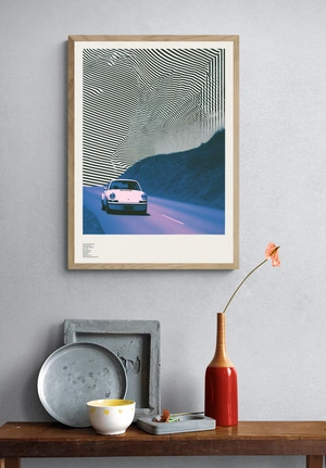 Ретро Porsche на фоне оптической иллюзии - 4