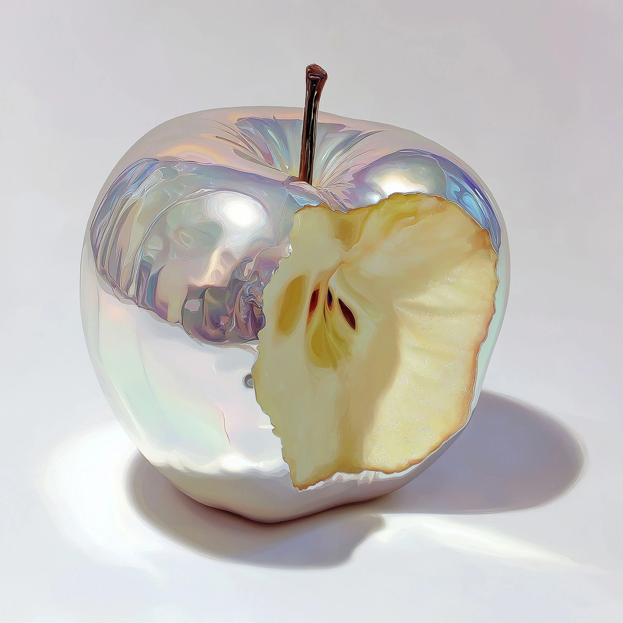 Металлическое яблоко с укусом - 1