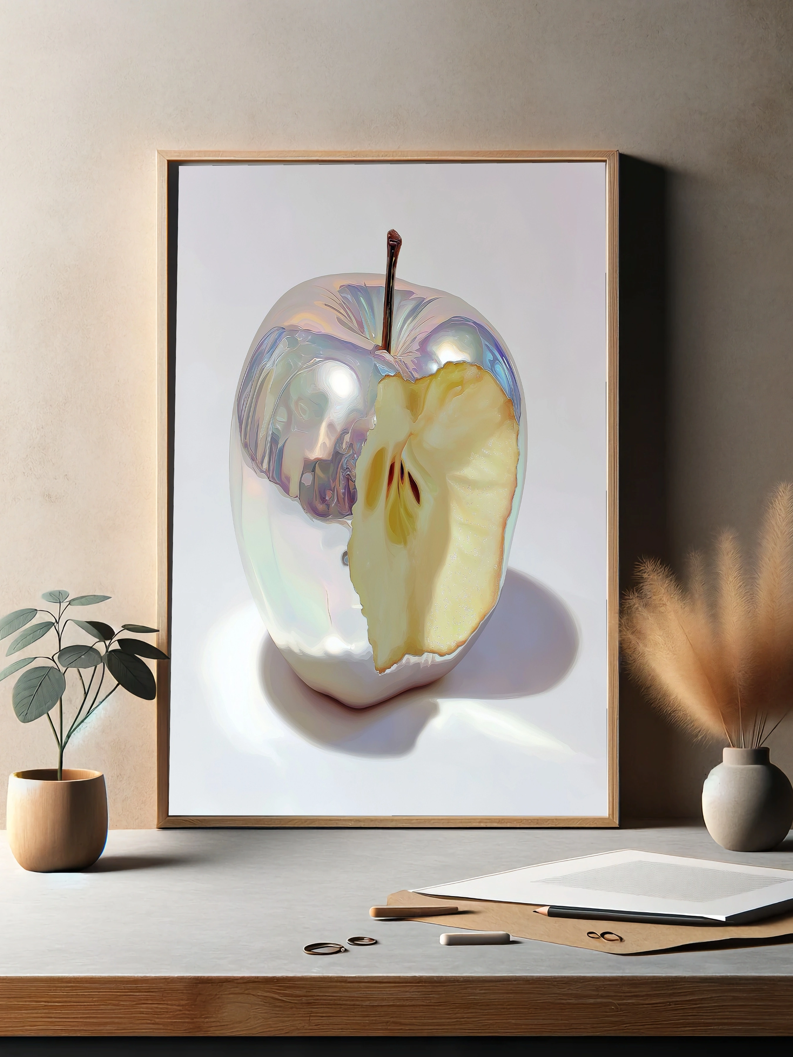 Металлическое яблоко с укусом - 3