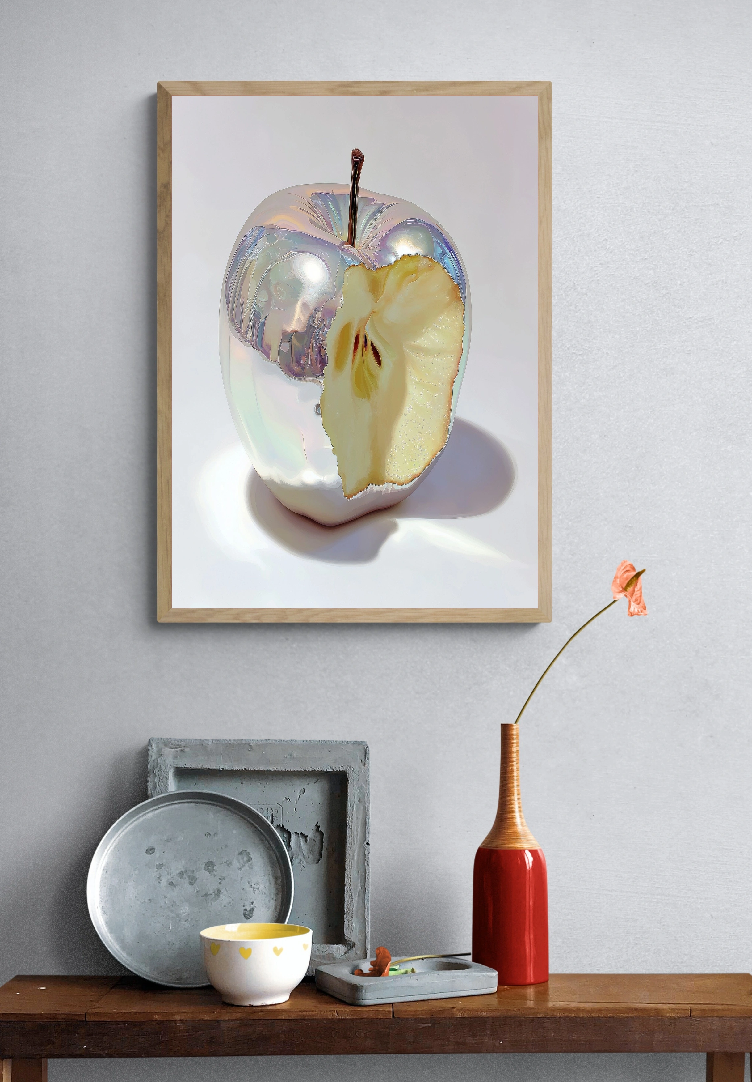 Металлическое яблоко с укусом - 4