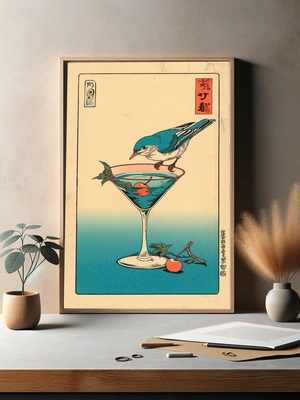 Птица на коктейле с вишней - 3