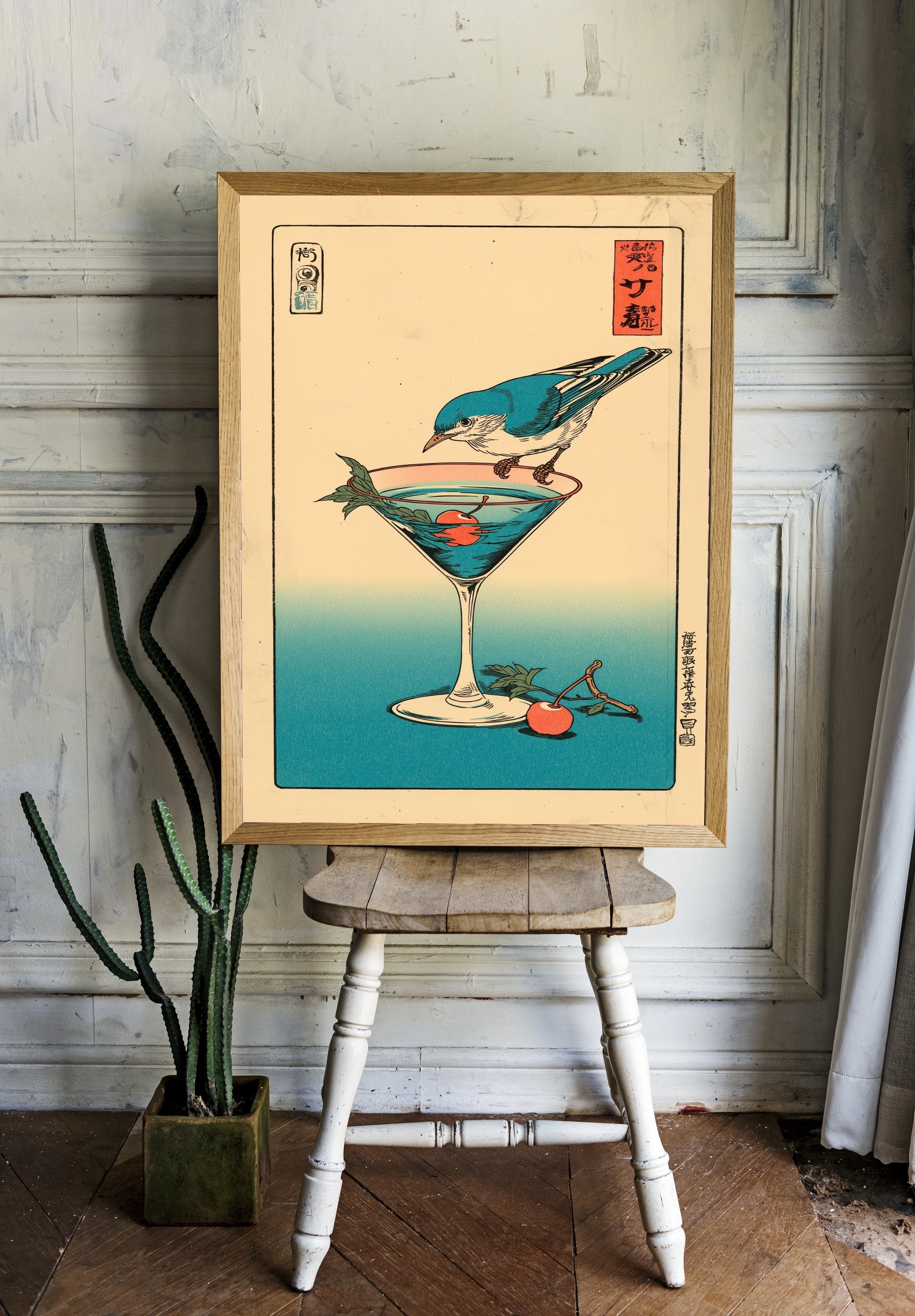 Птица на коктейле с вишней - 2