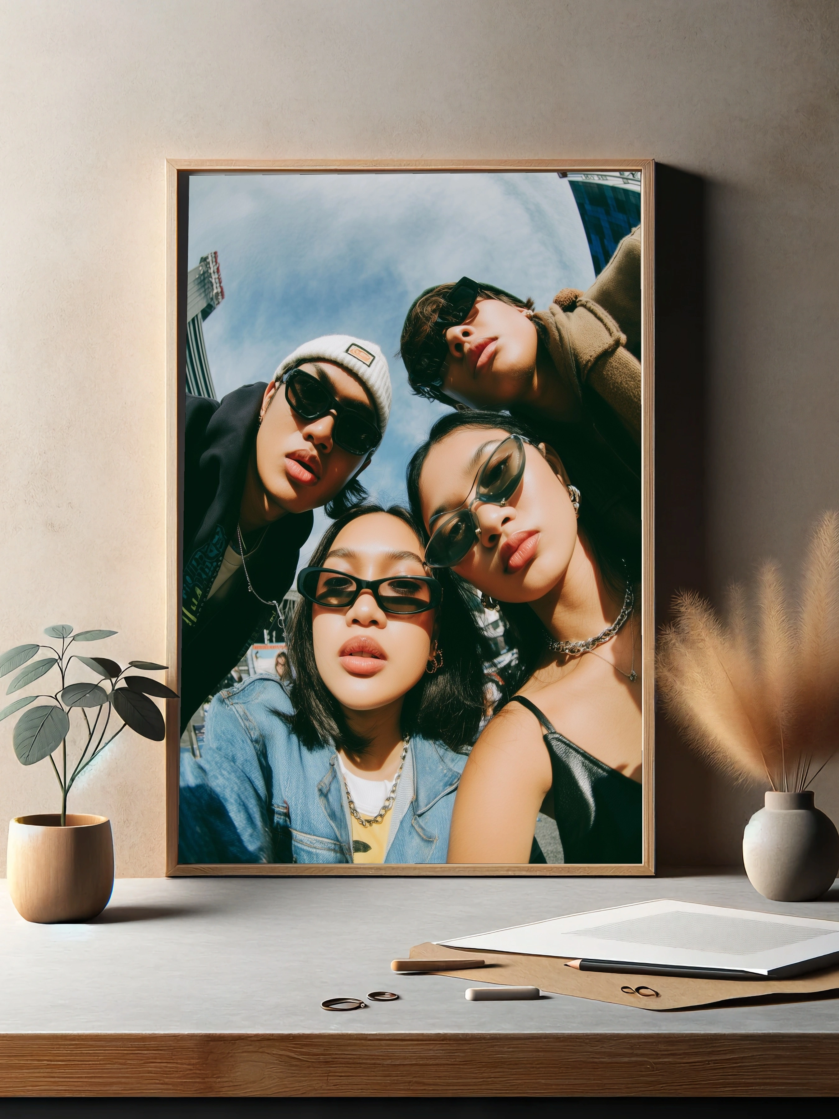 Современная молодежная группа в стильных очках - 3