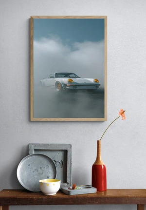 Классический Porsche в облаках тумана - 4