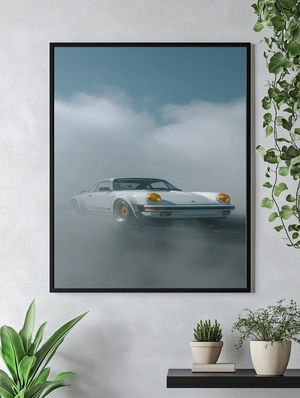 Классический Porsche в облаках тумана - 5