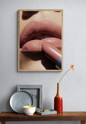 Нежные губы с нюдовым помадой - 4