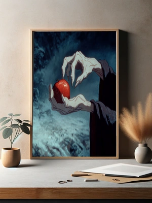 Загадочная рука с красным яблоком - 3