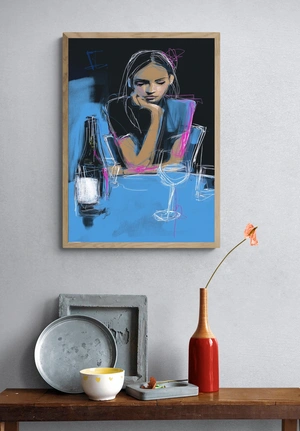 Эмоциональный портрет девушки за столом - 4