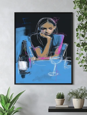 Эмоциональный портрет девушки за столом - 5