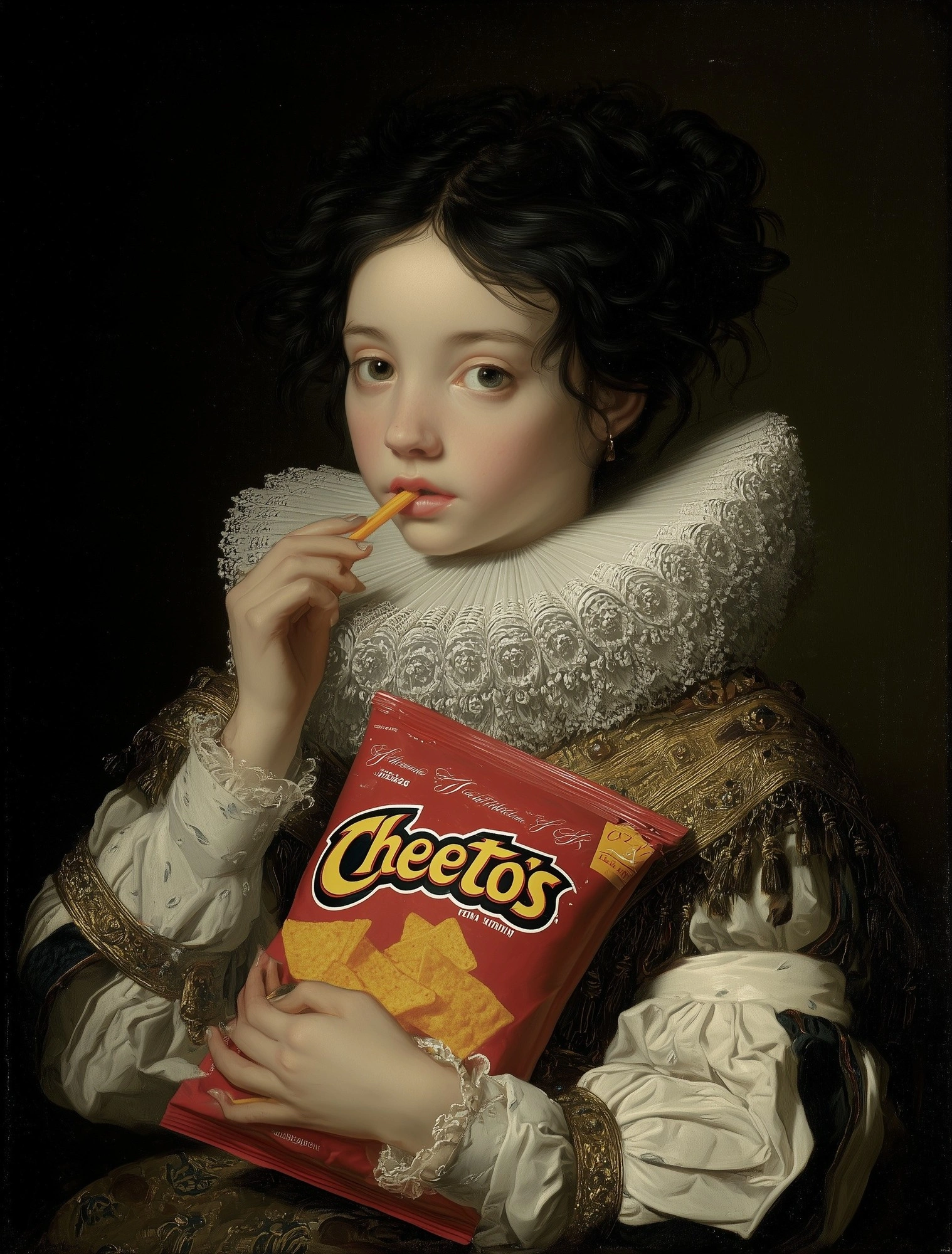 Классика и современность: девушка с Cheetos - 1
