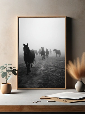 Стаи лошадей в тумане - 3