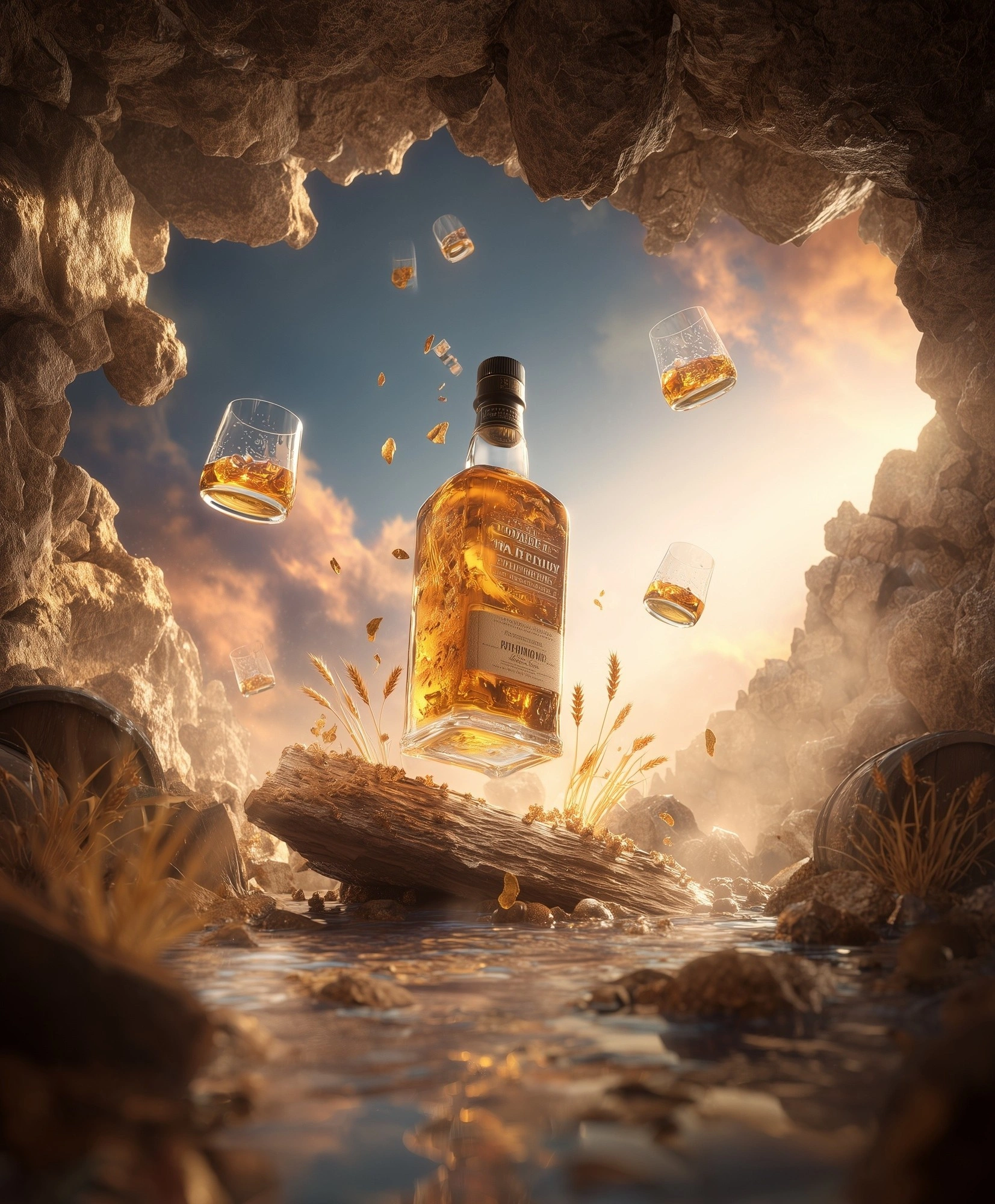 Искусство наслаждения: бутылка виски в природе - 1