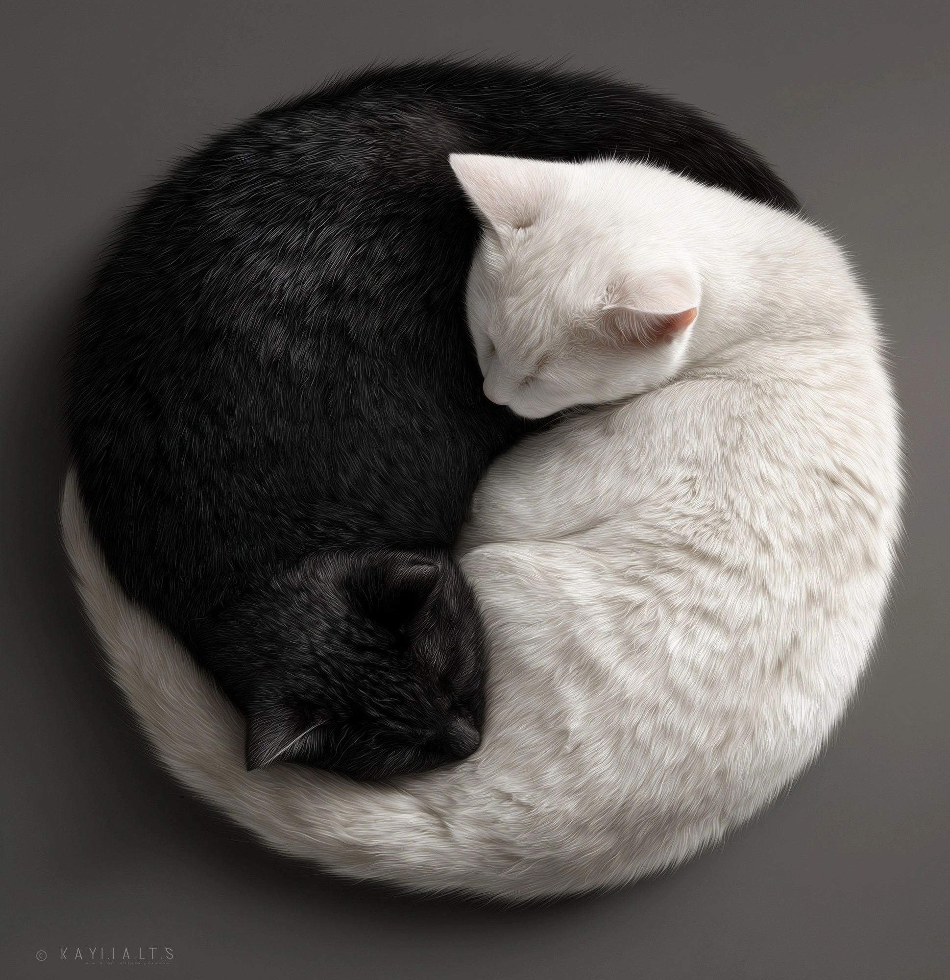 Коты в гармонии: черный и белый - 1