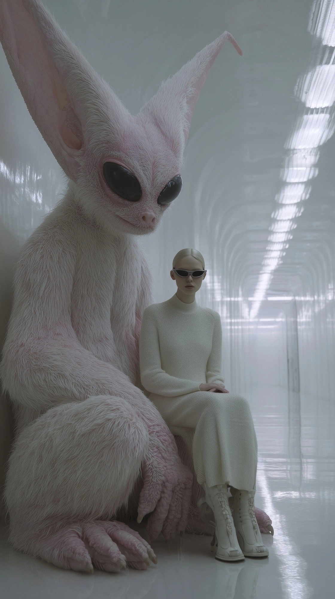 Футуристическая сцена с загадочным существом - 1