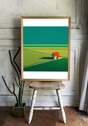 Минималистичный дом на фоне зелёных полей - 2