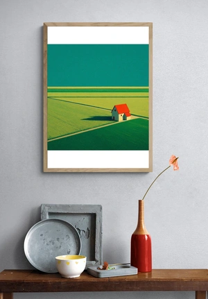 Минималистичный дом на фоне зелёных полей - 4