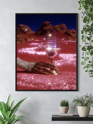 Сияющий кубок на розовом фоне - 5