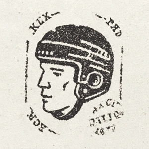 Ретро-иллюстрация хоккеиста в шлеме - 1