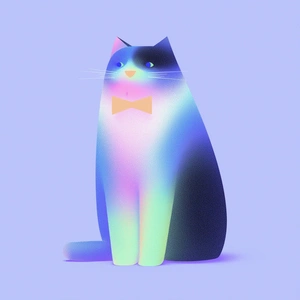 Элегантный кот в бабочке на пастельном фоне - 1