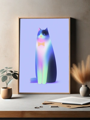 Элегантный кот в бабочке на пастельном фоне - 3