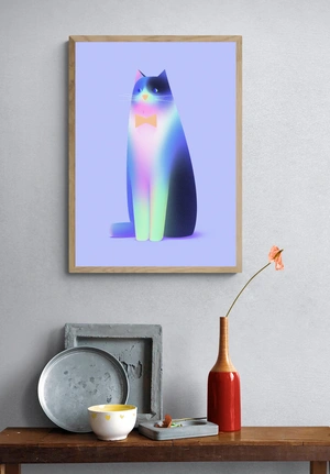 Элегантный кот в бабочке на пастельном фоне - 4