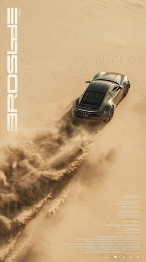 Спортивный автомобиль на фоне пустыни - 1