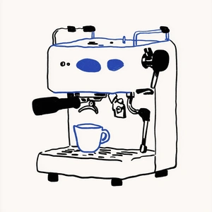 Минималистичная кофемашина с чашкой - 1