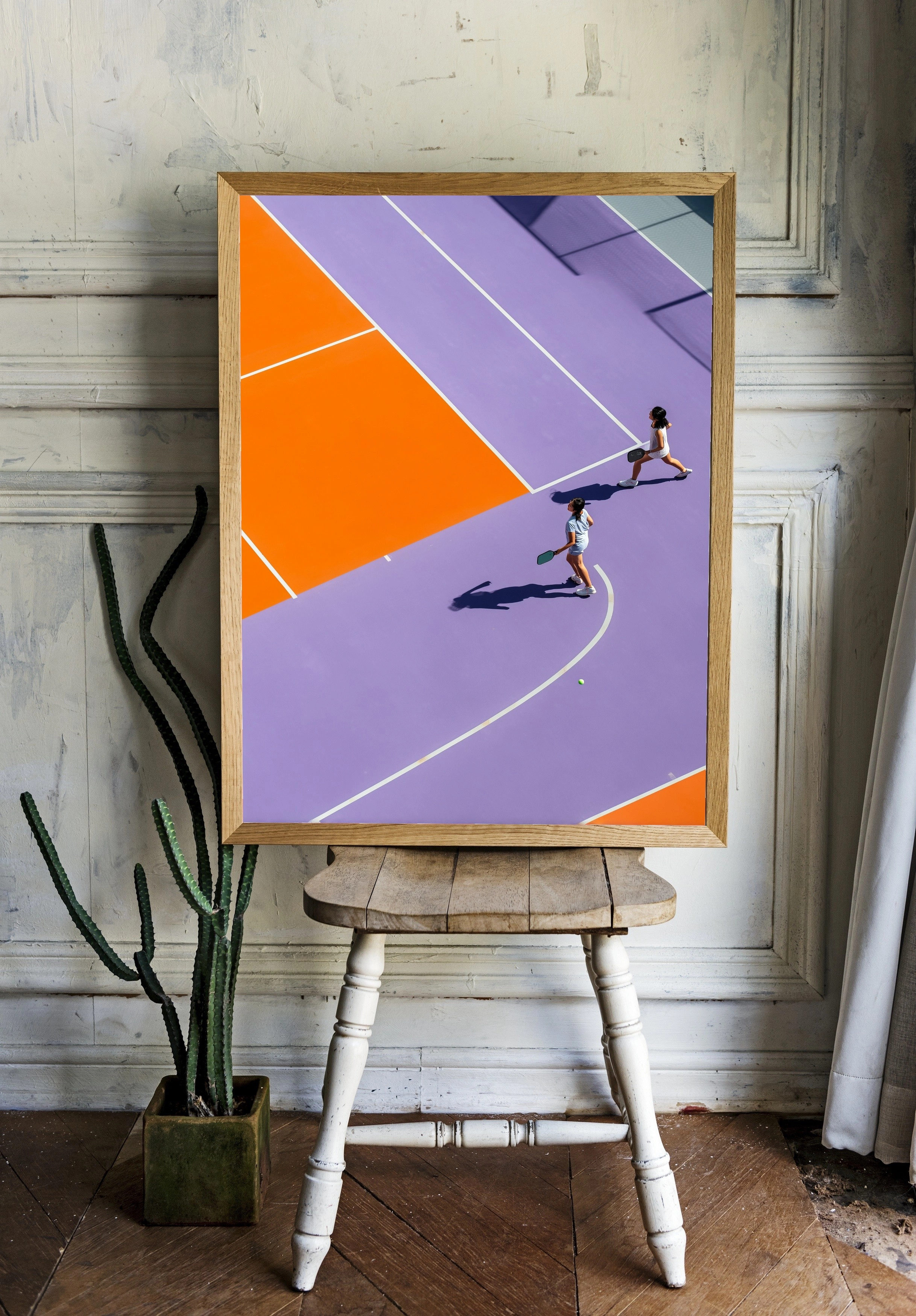 Динамика игры на ярком теннисном корте - 2