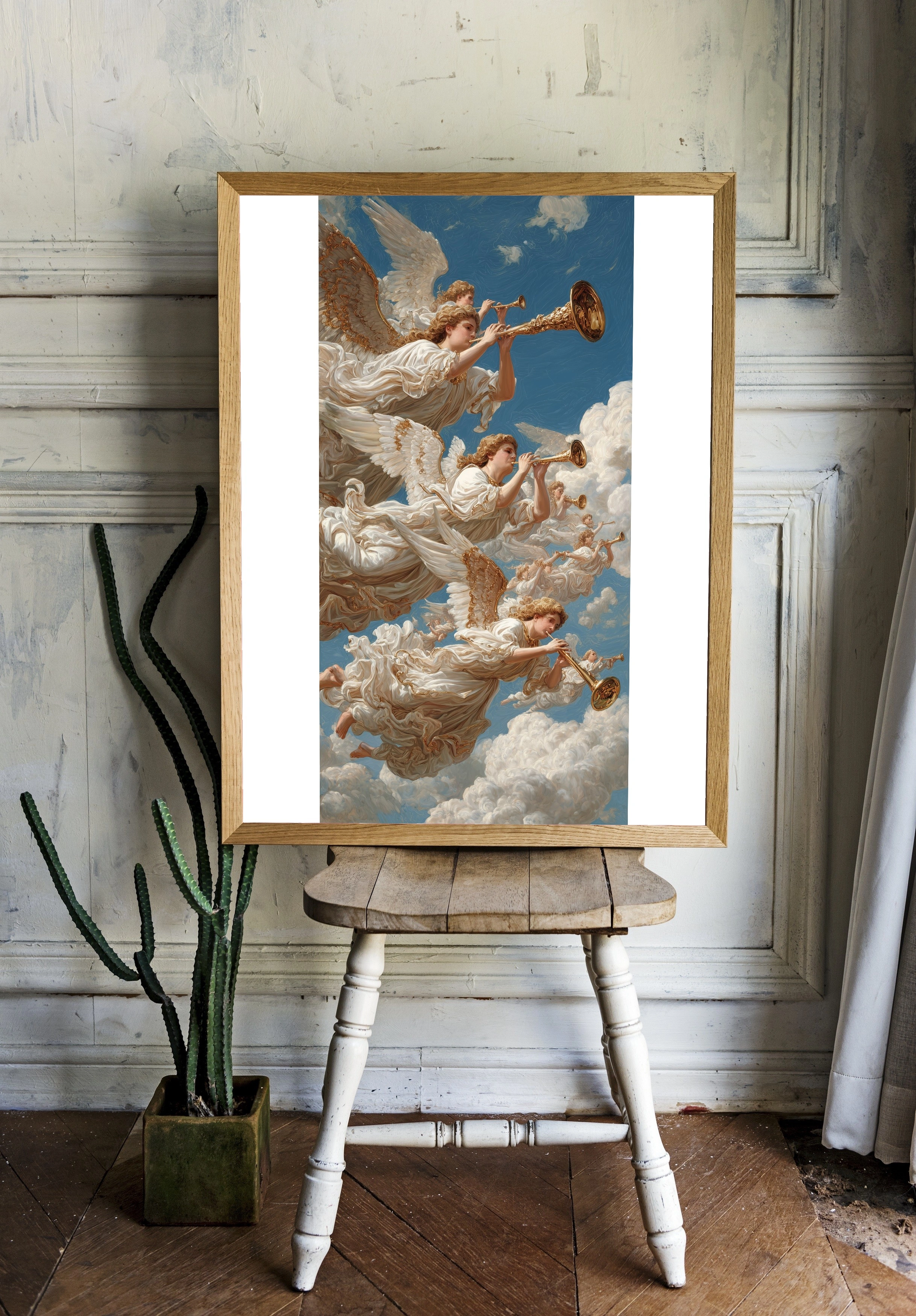 Ангелы с трубами на фоне небес - 2