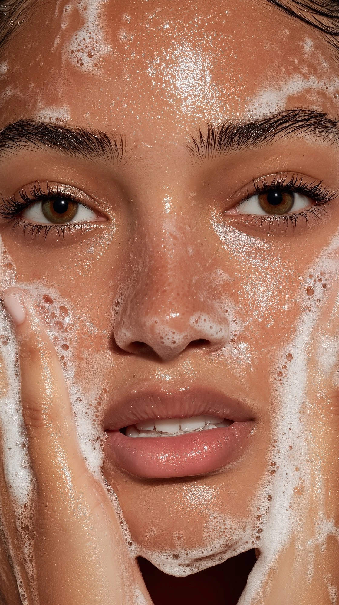 Уход за кожей: сияющее лицо с пеной - 1