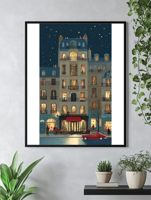 Зимний вечер в Париже с рождественскими огнями - 5