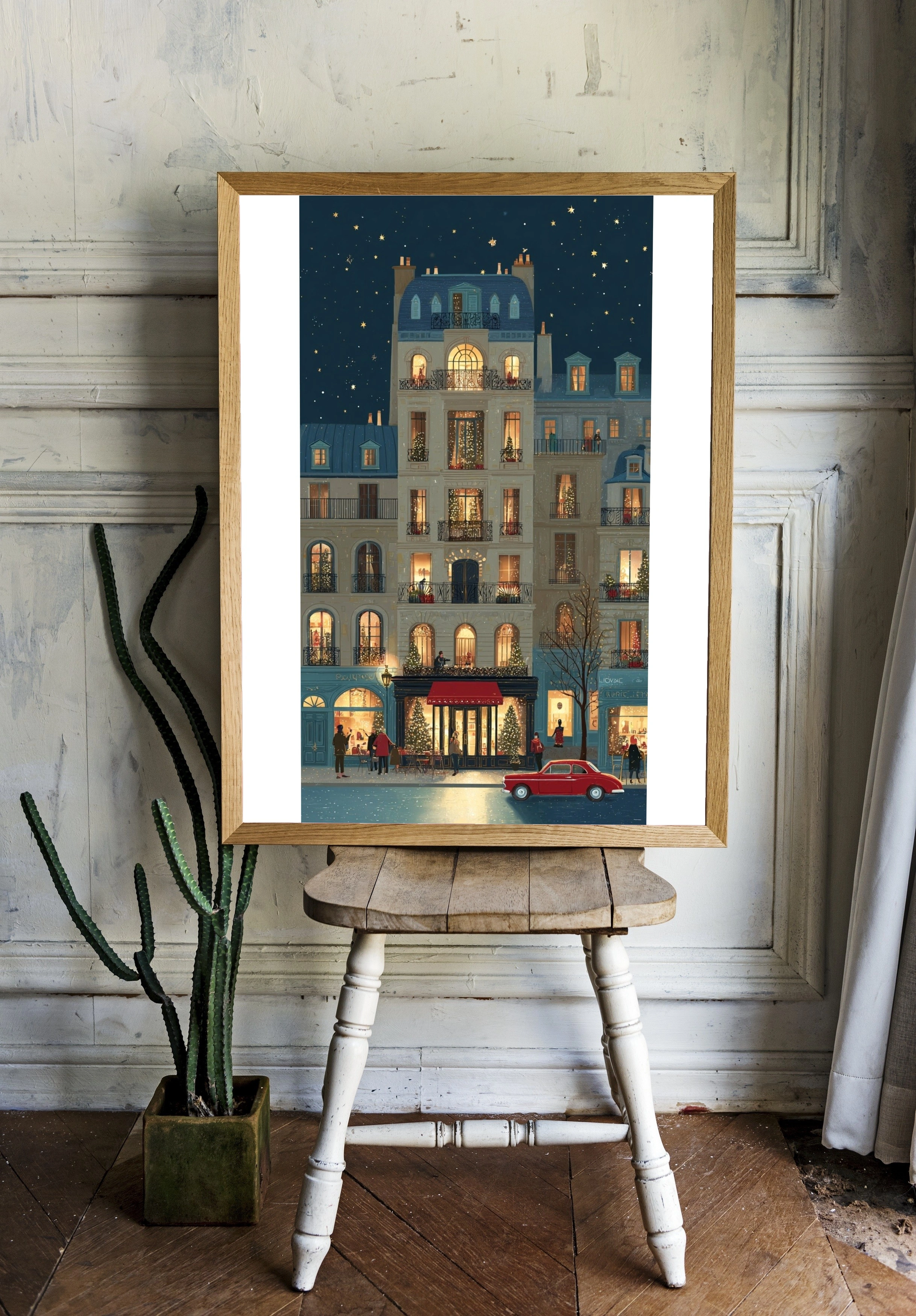 Зимний вечер в Париже с рождественскими огнями - 2