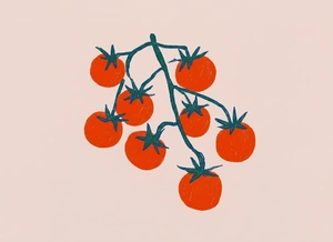 Яркие помидоры на ветке - 1