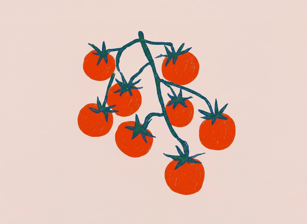 Яркие помидоры на ветке - 1