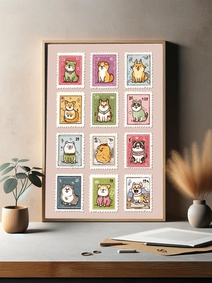 Очаровательные собачьи марки в стиле иллюстрации - 3