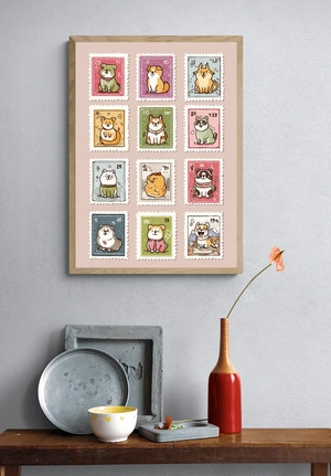 Очаровательные собачьи марки в стиле иллюстрации - 4