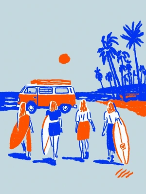 Серфинг и закат: летние воспоминания - 1