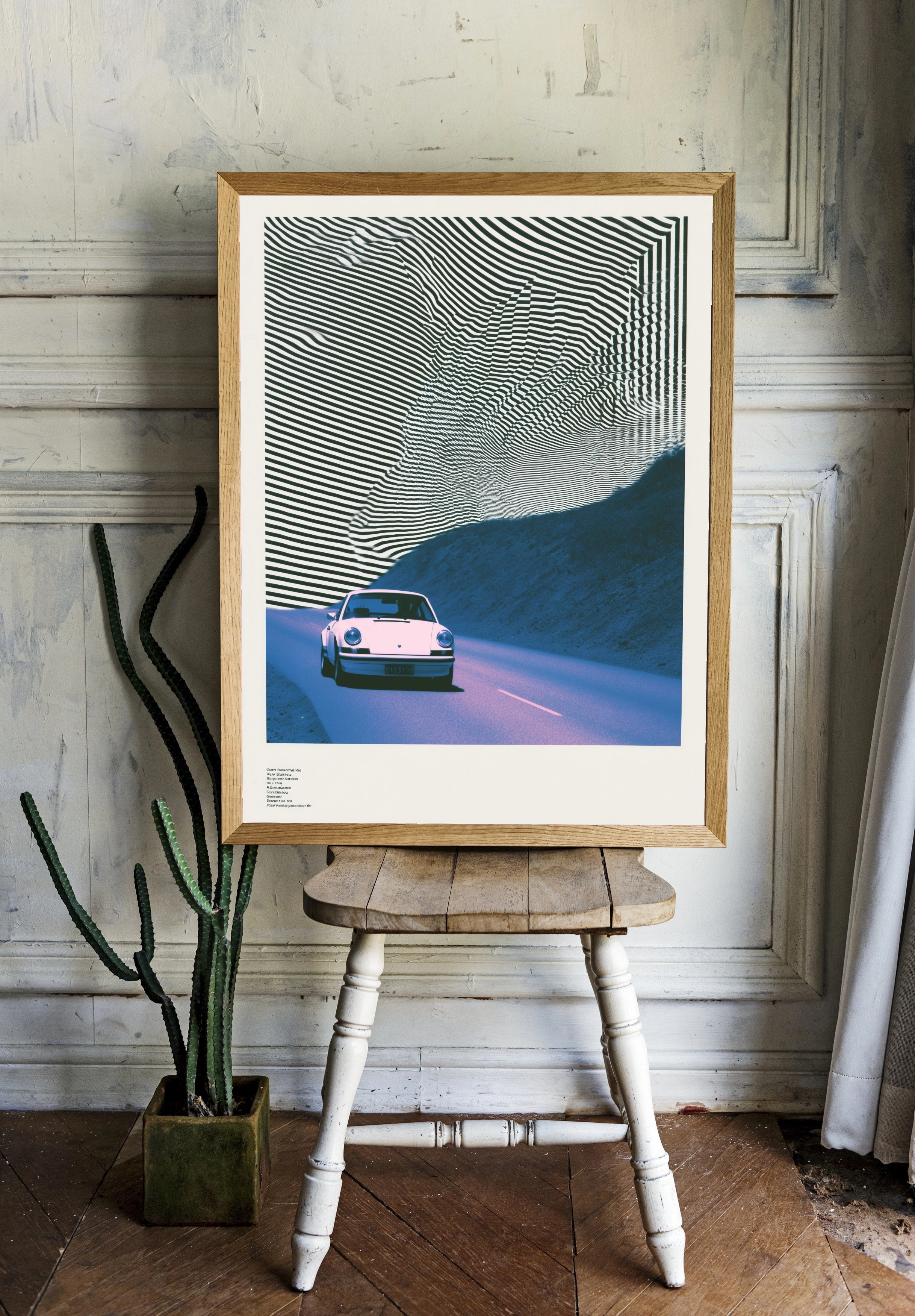 Эстетика ретро: белый Porsche на дороге - 2